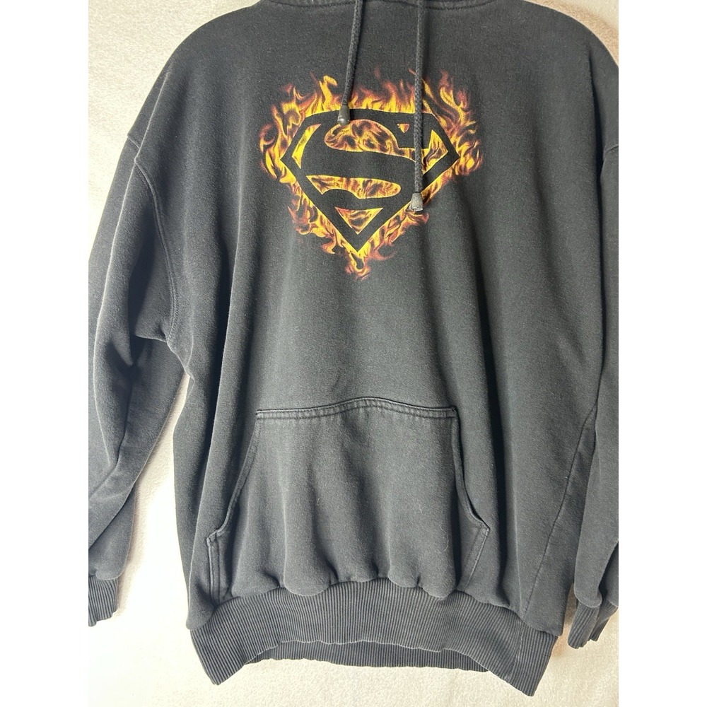 Marvel Men's Superman Black Hoodie Sweatshirt  Size Large